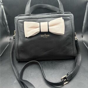 Kate Spade New York Murray Street Dominique Satchel Bag Black Pebbled Leather